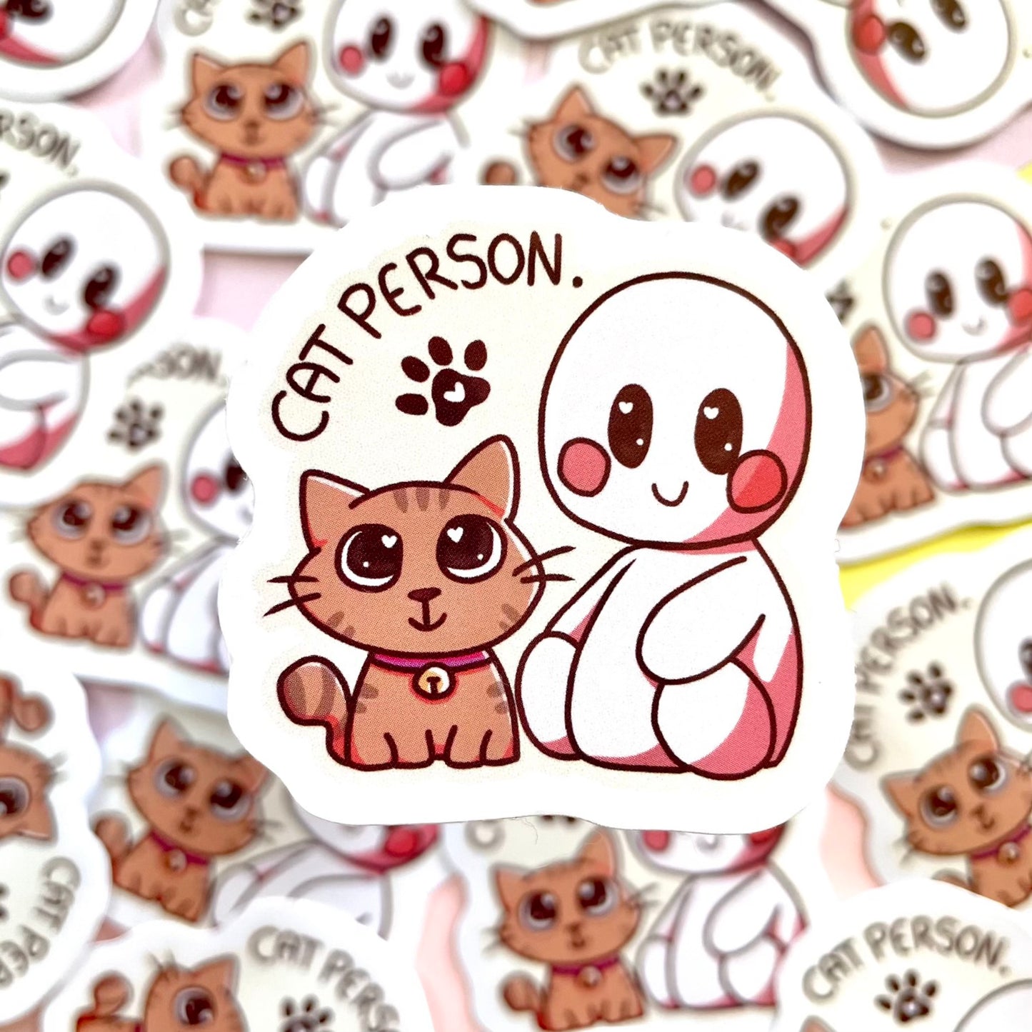 Cat person sticker