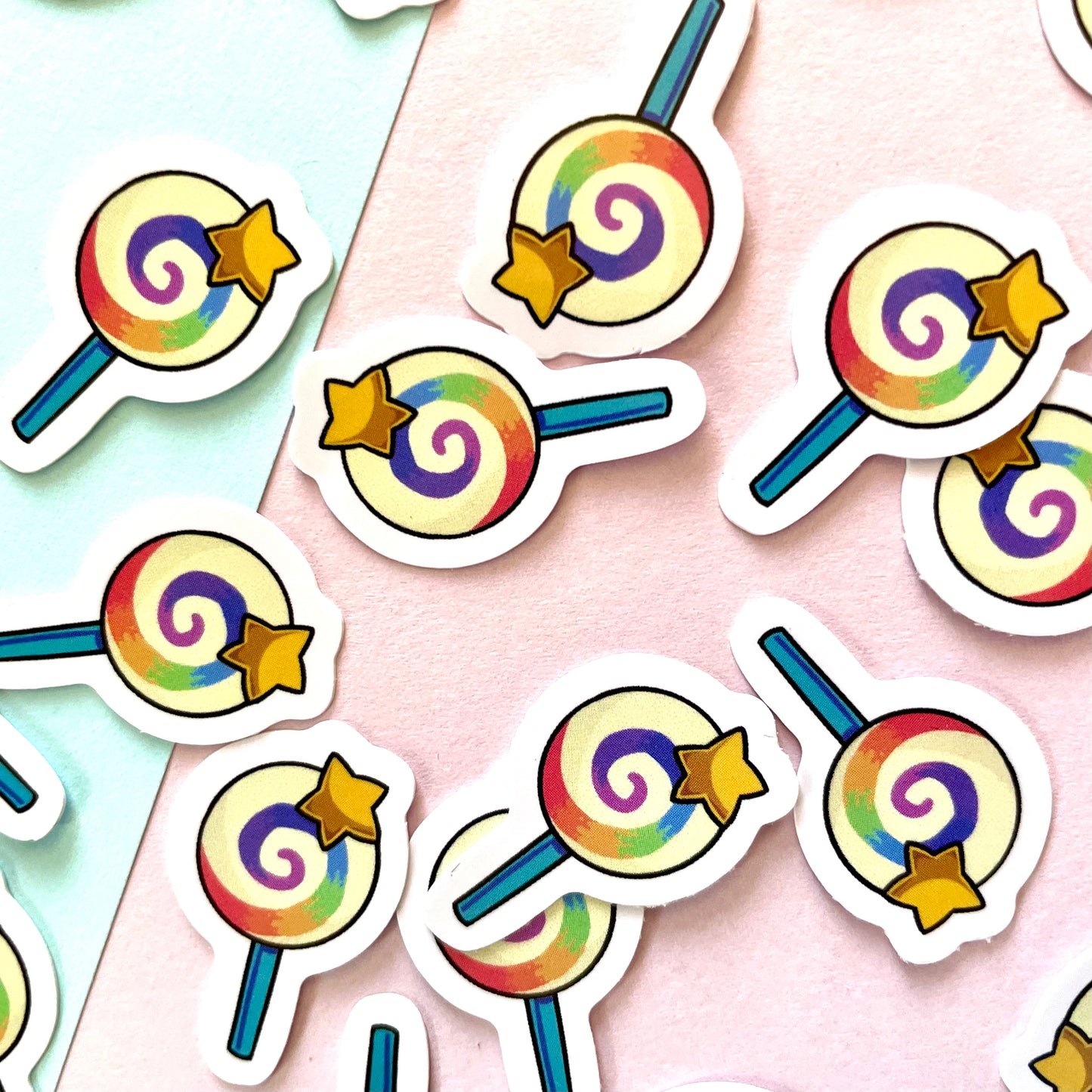 Tiny rainbow lollipop sticker