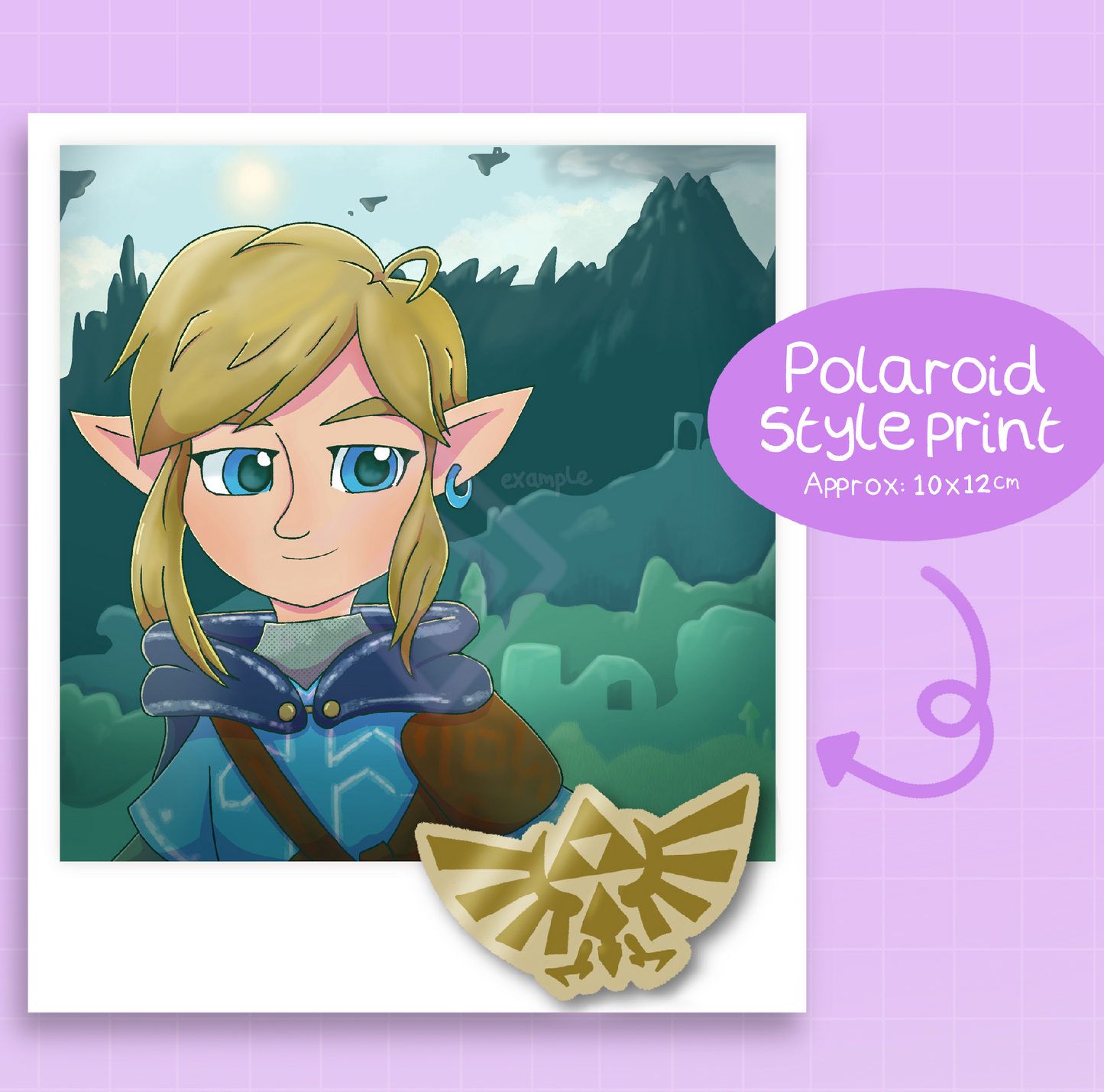 TOTK Link Polaroid style print